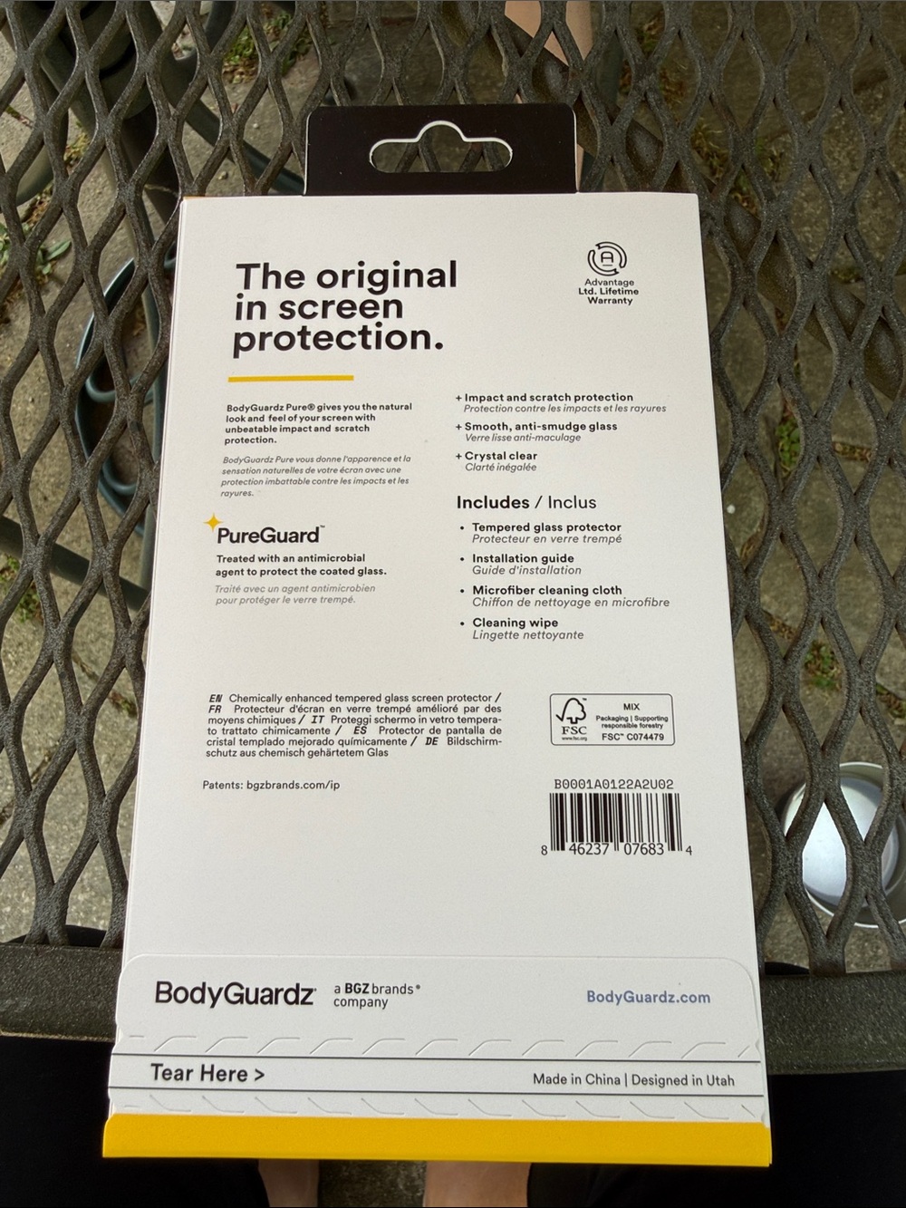 BodyGuardz PureGuard Tempered Glass Screen Protector - White - Picture 2 of 2